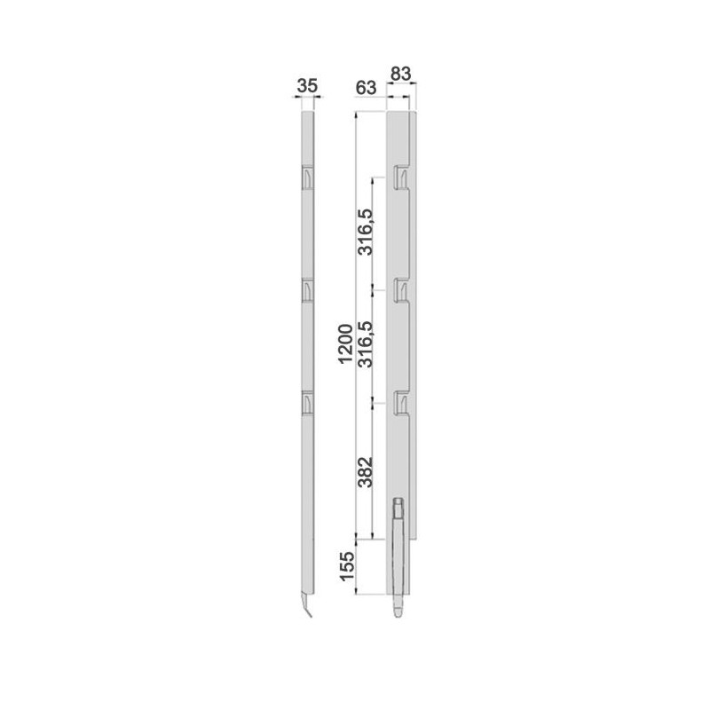 Kinnegrip K5-1200 / left front stem