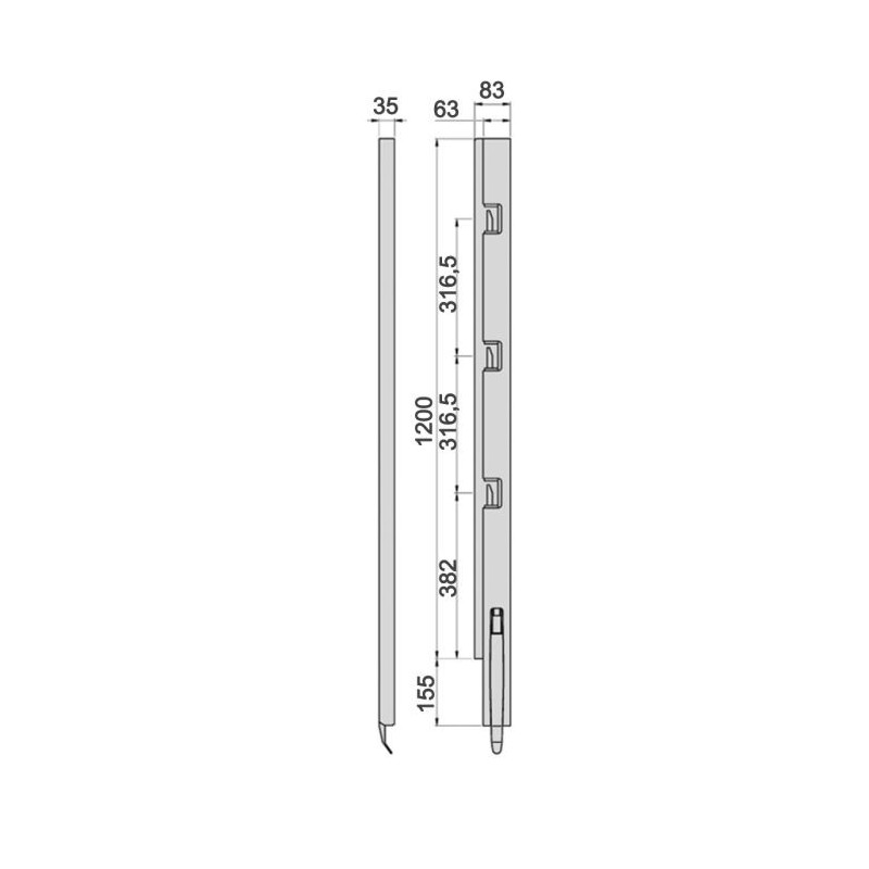 Kinnegrip K5-1200 / right front stem