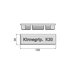 Kinnegrip K20 end fixing side / rear