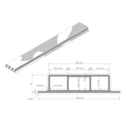 Taper K20 side aluminium / prof / 3000 mm