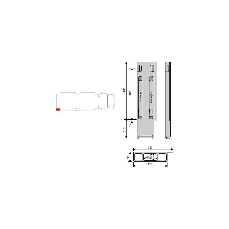 Rear pillar Kinne K20 alu 400 / better