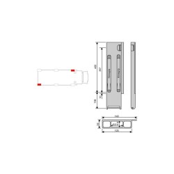 Rear pillar Kinne K20 alu 400 / right / TT