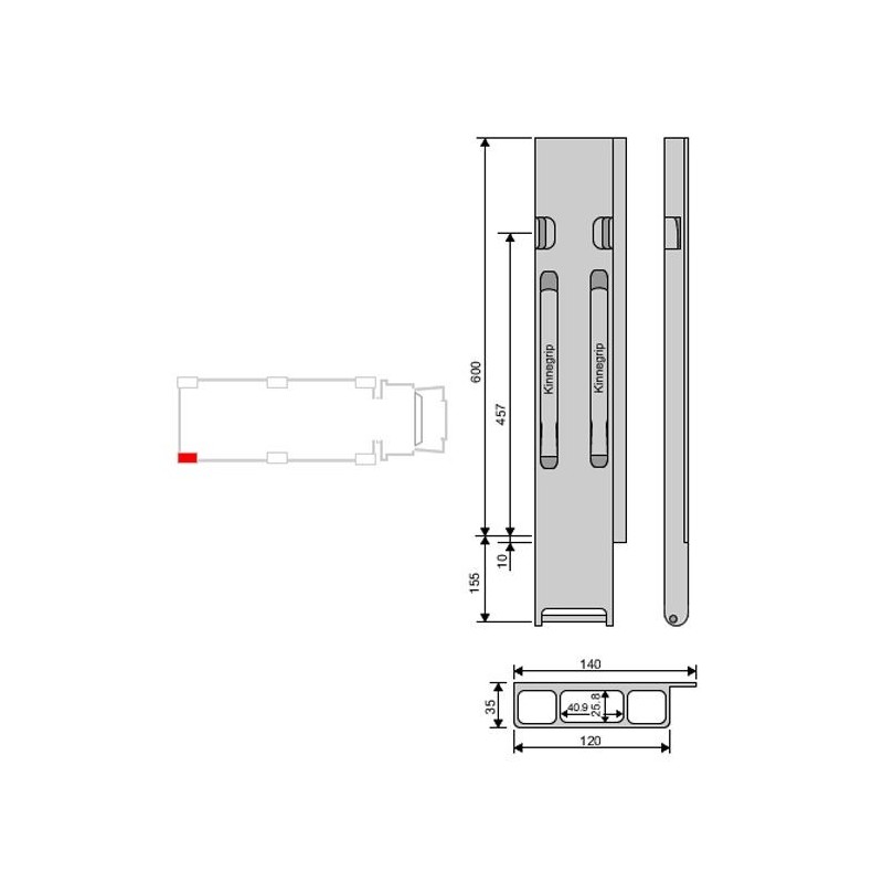 Rear pillar Kinne K20 alu 600 / better