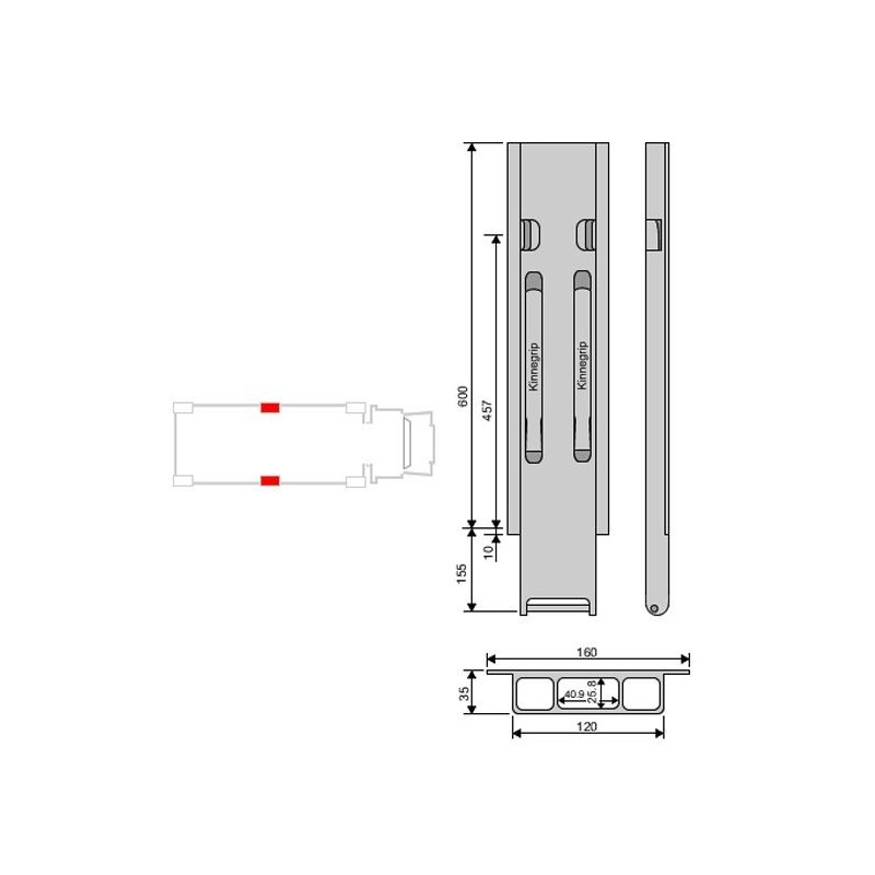 Kinne K20 alu 600 side plate