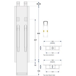 Боковая пластина Kinne K20 alu 600 KT