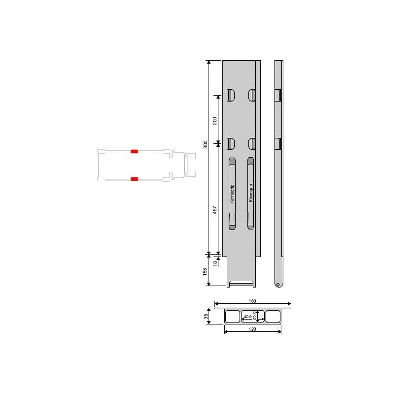 Kinne K20 alu 800/2 side plate