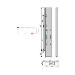 Rear pillar Kinne K20 alu 800 / left