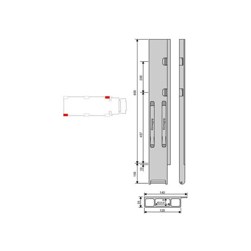 Rear pillar Kinne K20 alu 800 / better