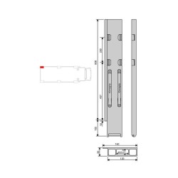 Rear pillar Kinne K20 alu 800/2/left