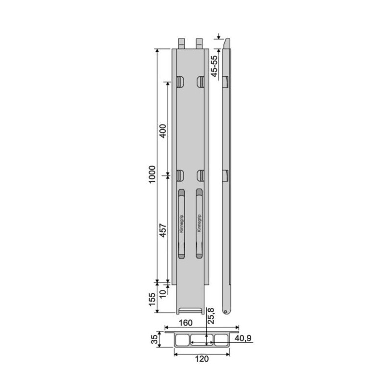Боковой лонжерон Kinne K20 alu 1000 vl