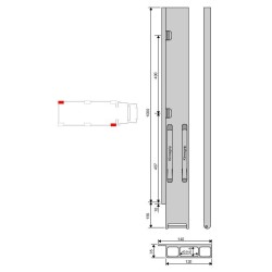 Rear pillar Kinne K20 alu 1000 / left