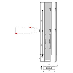 Rear pillar Kinne K20 alu 1000 / better