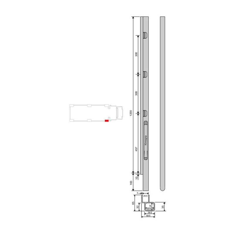 Kinne K20 alu 1200 / right front comb