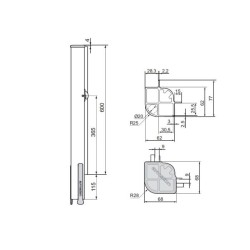 Armaton 4000XF rear / right / left / 600mm