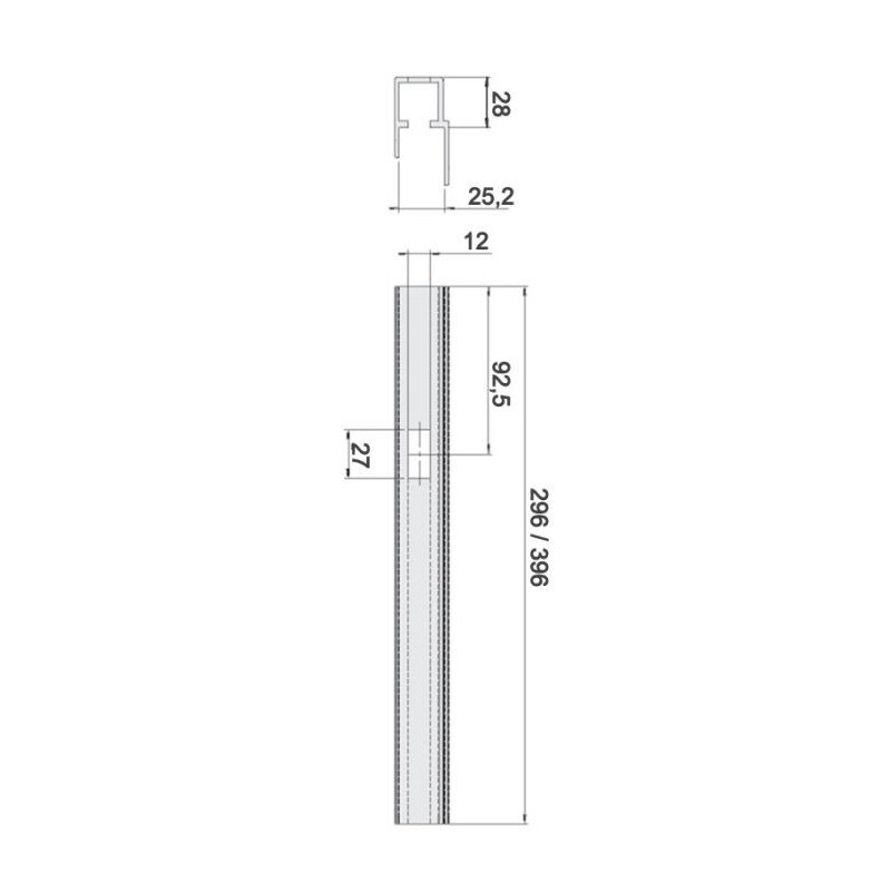 Direct profile for buffet 300 / left Direct profile for buffet 300 / left