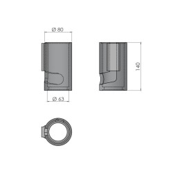 Rod bracket Ø 63 mm / L 140 mm