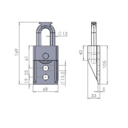 Fixing hook 8T