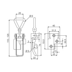 Adjustable fixing 105 ZP