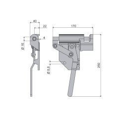 Yhdistetty lukitus 172 H/oikea