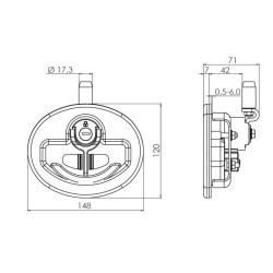 Door lock black T-handle