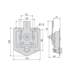 Oven lukko 1561C ss tangoilla