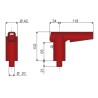 Locking detail for support leg 20 mm