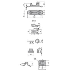 P / L External locking set 16 mm / SS