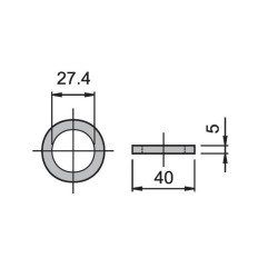 P/L washer 40x5 27 mm