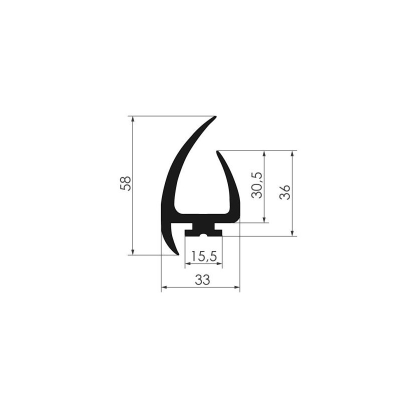 Door seal 33x58 (8007)