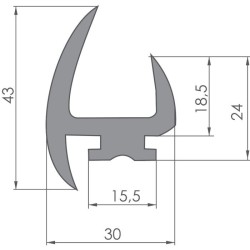 Door seal 30x43 (8244)