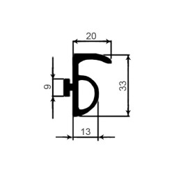 Door seal 33 x 20 / 13