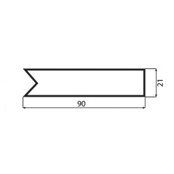 P/L PVC fitting 90 x 21 mm