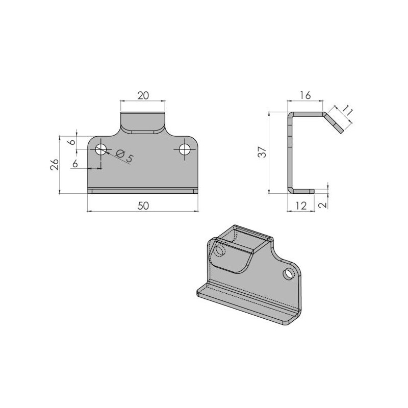 Support for the laterally opening lid