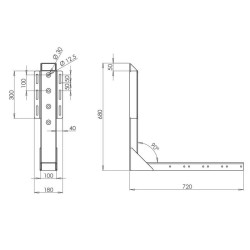 L-support 720x680 mm for trailer