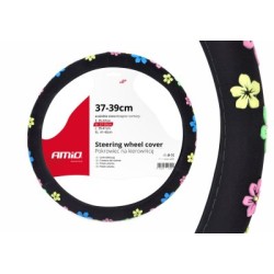 Pyöränsuojus 37-39cm, musta+kukkakuviointi