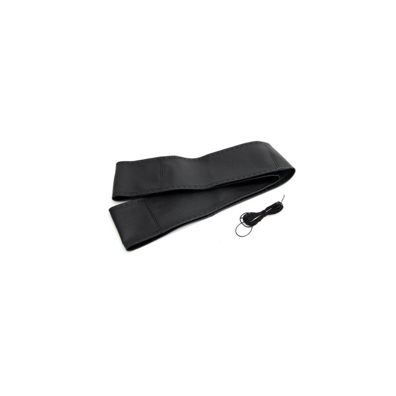 Steering wheel cover 37-39cm, natural leather, black