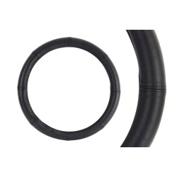 Leather steering wheel cover 37-39cm, black
