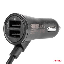 Telefonilaadija ees-tagapool 4*usb,12/24- veoauto varuosad- Nordparts
