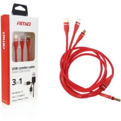 Комбинированный кабель для зарядки: C USB, microUSB, Apple