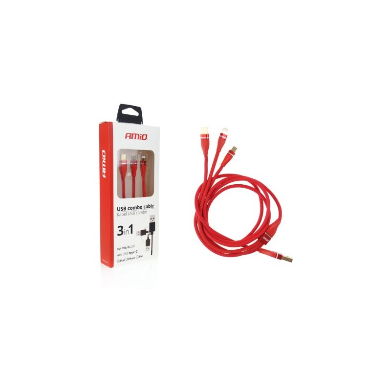 Charging cable combo:C USB,microUSB, Apple