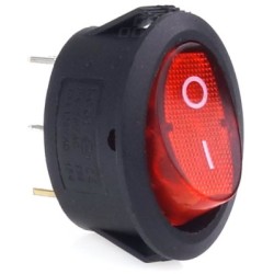 Ellipsikujuline lüliti 12V/230V, punane