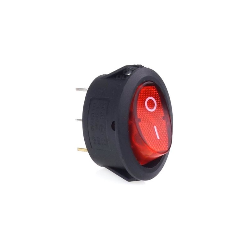 Ellipsikujuline lüliti 12V/230V, punane