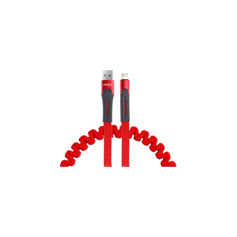 Charging cable Apple+USB, 120cm, red