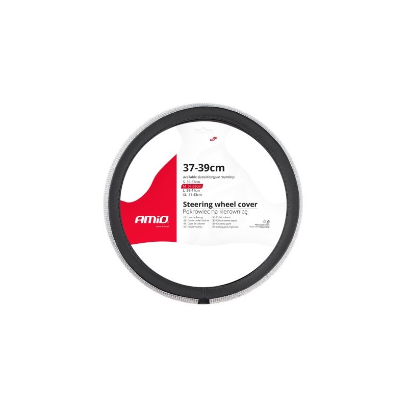Wheel cover 37-39cm, black, silver flange