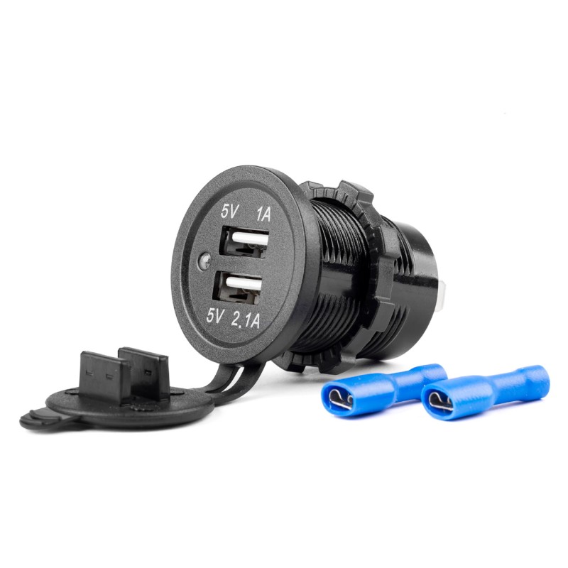 Moisture-proof rapid charger 2x USB, 12-24V Moisture-proof rapid charger 2x USB, 12-24V