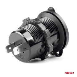 Niiskuskindel kiirlaadija 2x USB, 12-24V