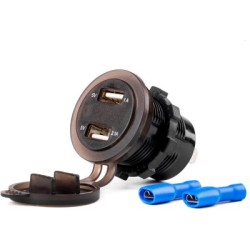 Charger voltmeter with 2 USB ports 12/24V