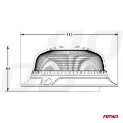 Madal vilkur magnetiga 18LED-i, 12/24V