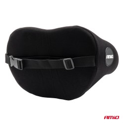 Ergonomic headrest with position memory, black