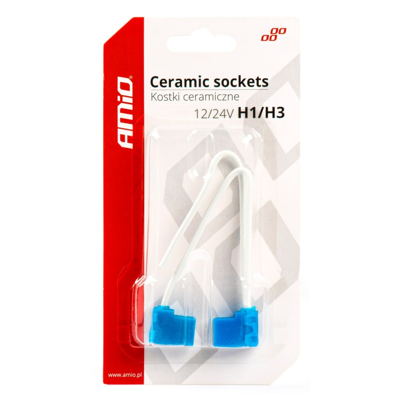 Bulb socket with corner 2pcs, 12/24V, socket H1/H3 Bulb socket with corner 2pcs, 12/24V, socket H1/H3
